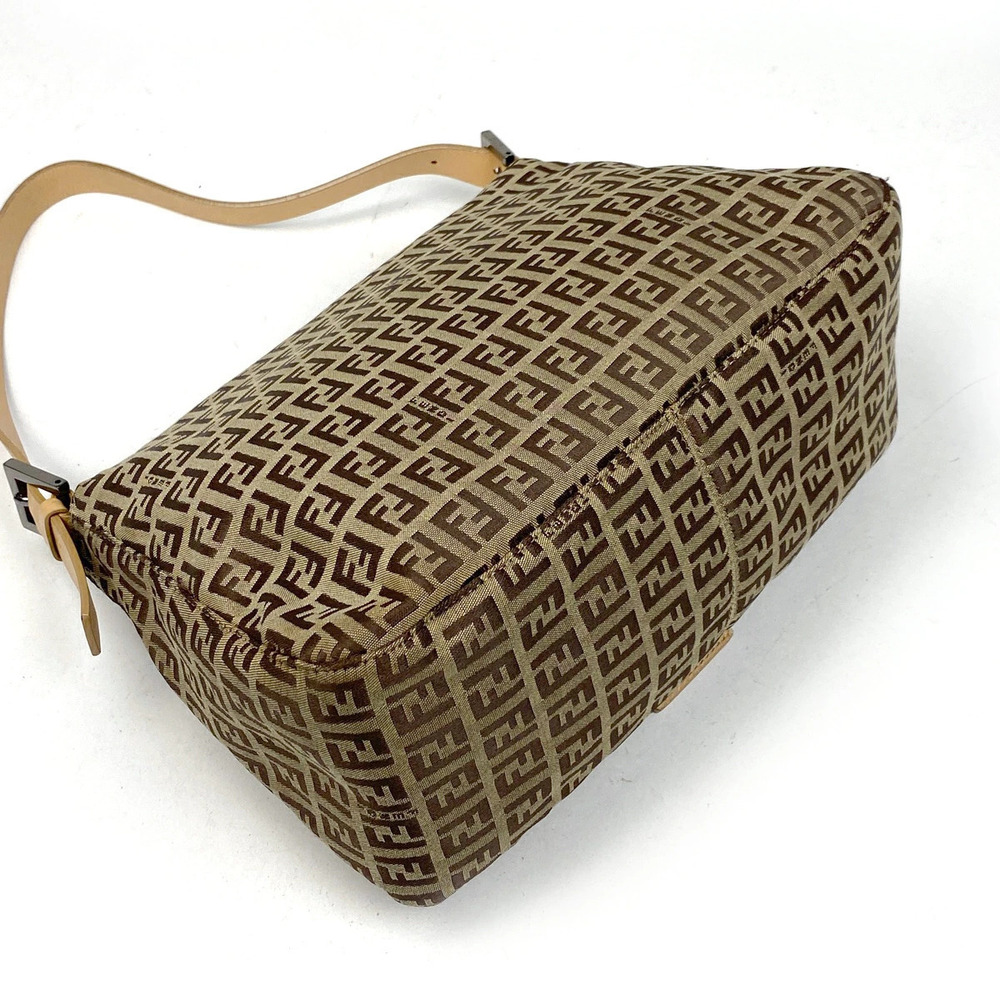 Fendi Bucket Bag One Hobo Zucchino Shoulder Beige Canvas Mamma